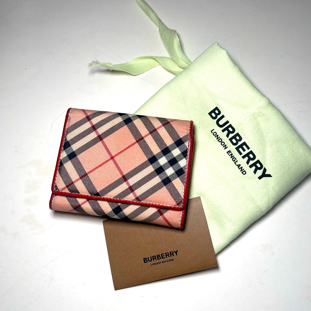 Burberry PINK kisslock compact wallet